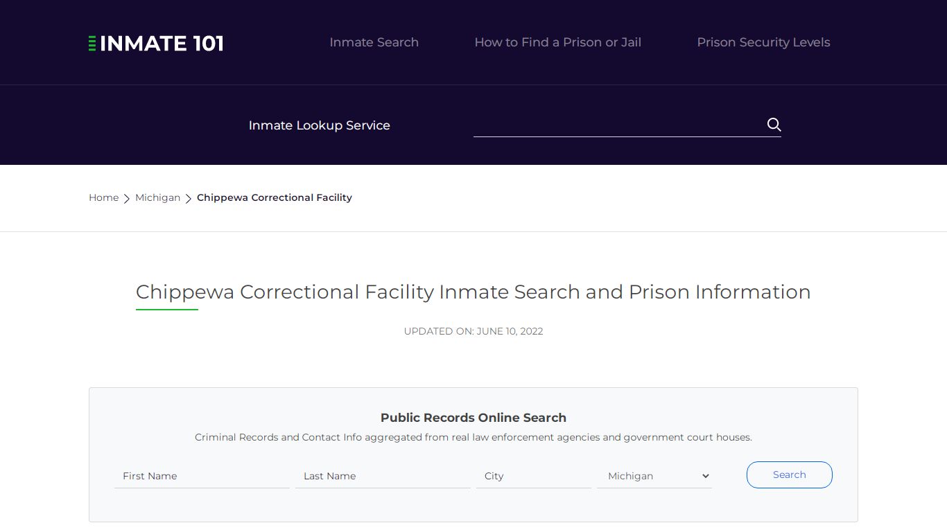 Chippewa Correctional Facility Inmate Search, Visitation ...