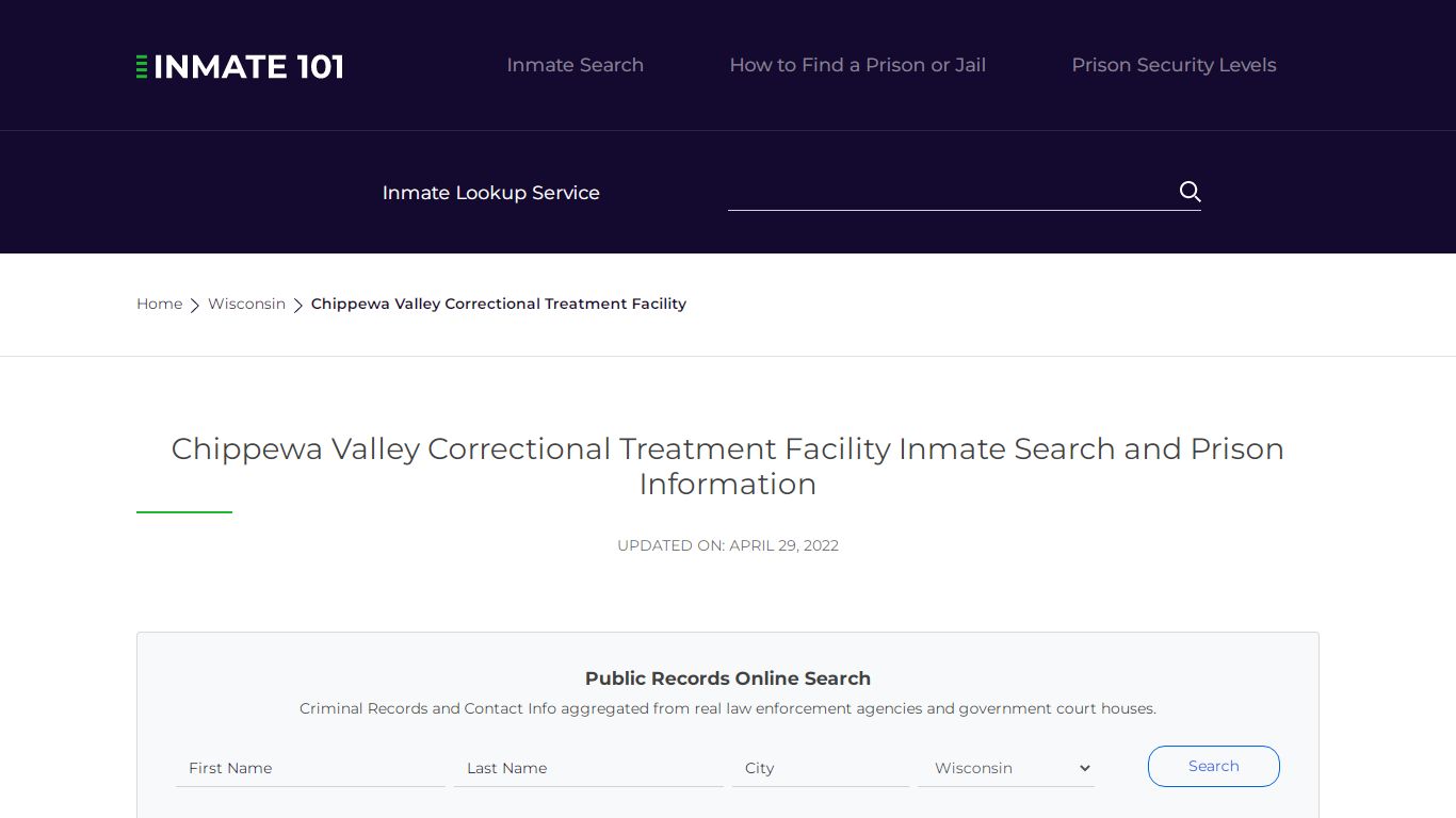 Chippewa Valley Correctional Treatment Facility Inmate ...